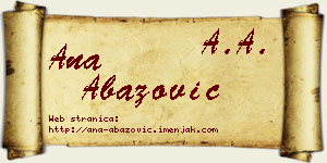 Ana Abazović vizit kartica